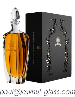 Beli Extra Enejo, Reposado, Botol Kaca Tequila Perak, Botol Kaca Super Flint dengan Tutup Kaca pembuatan online