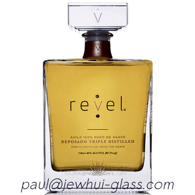 Beli Extra Enejo, Reposado, Botol Kaca Tequila Perak, Botol Kaca Super Flint dengan Tutup Kaca pembuatan online