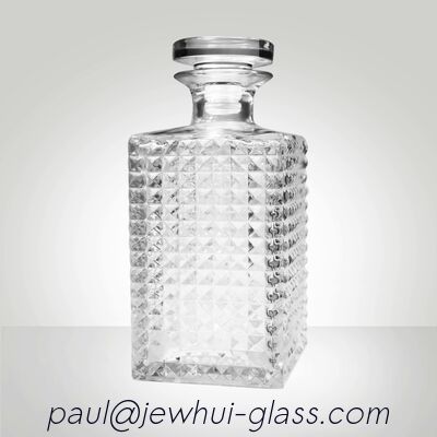 Beli Super Flint Diamond Cut Glass Decanter, XO, brendi, Vodka Liquor Gin Rum Tequila Whisky Brandy Spirits Botol Kaca Dengan Tutup Kaca Padat pembuatan online