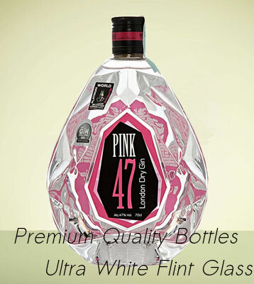 Beli PINK 47 Botol Kaca Gin Botol Kaca Gin Dengan Tepi Berlian pembuatan online
