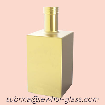 Beli 0,7L Botol Kaca Persegi Golden Electroplating 1050g Hot Stamping Golden Foil pembuatan online