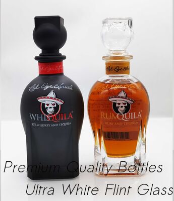 Harga yang pantas Botol Kaca Kotak Campuran 375ml untuk Rum dan Wiski Botol kaca Vodka on line