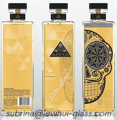 Harga yang pantas Extra Enejo, Reposado, Botol Kaca Tequila Perak, Botol Kaca Super Flint dengan Tutup Kaca on line