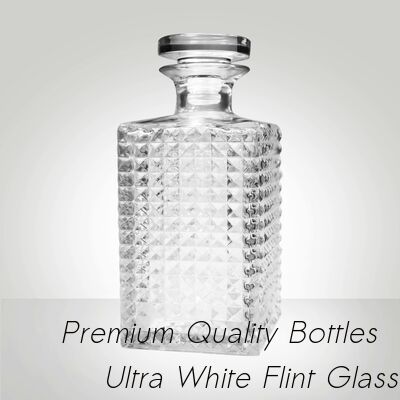 Harga yang pantas Super Flint Diamond Cut Glass Decanter, XO, brendi, Vodka Liquor Gin Rum Tequila Whisky Brandy Spirits Botol Kaca Dengan Tutup Kaca Padat on line