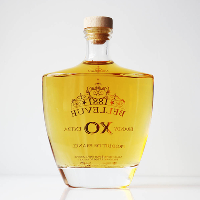 Harga yang pantas 0.7L 0.5L Brandy Glass Bottle 900g Crystal White Hot Stamping on line